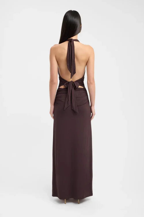 Sexy Halter Simple Solid Color Dress