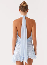 Sexy Sleeveless Backless Halter Jumpsuit Little Short Dress