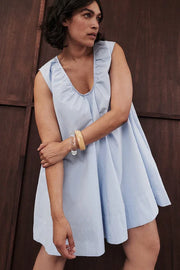 Casual Sleeveless Deep V Loose Solid Color Daily Jumpsuit Skirt