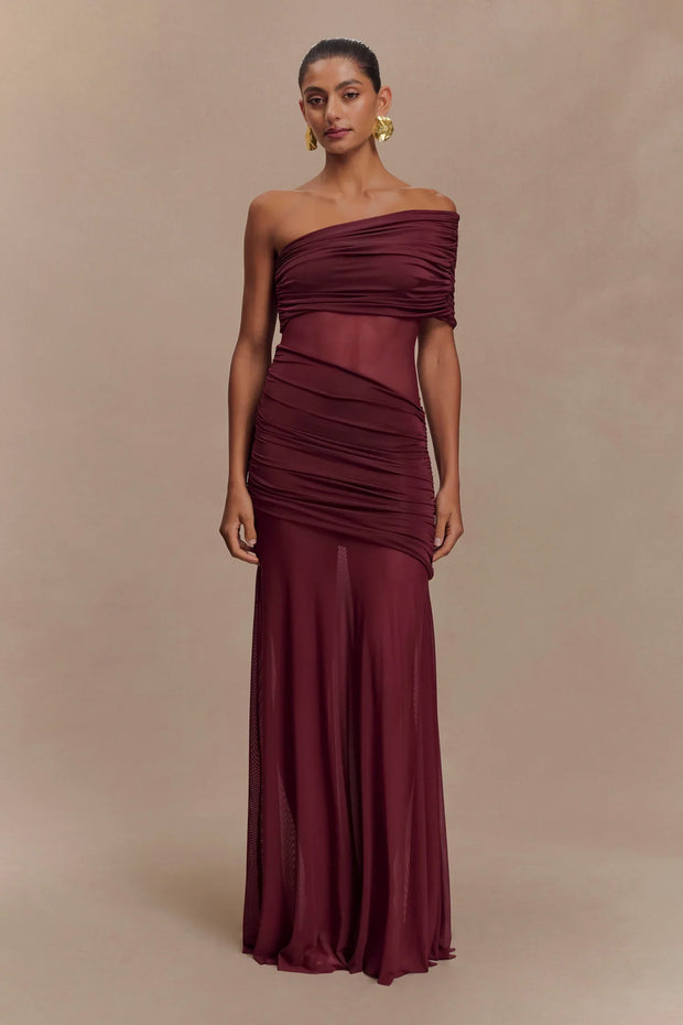 Sexy Sleeveless Cold-Shoulder See-through Solid Color Dress