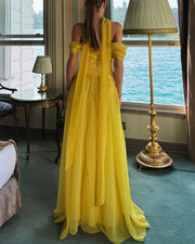 Sexy off-the-Shoulder Tube Top Slim Chiffon Temperament Dress
