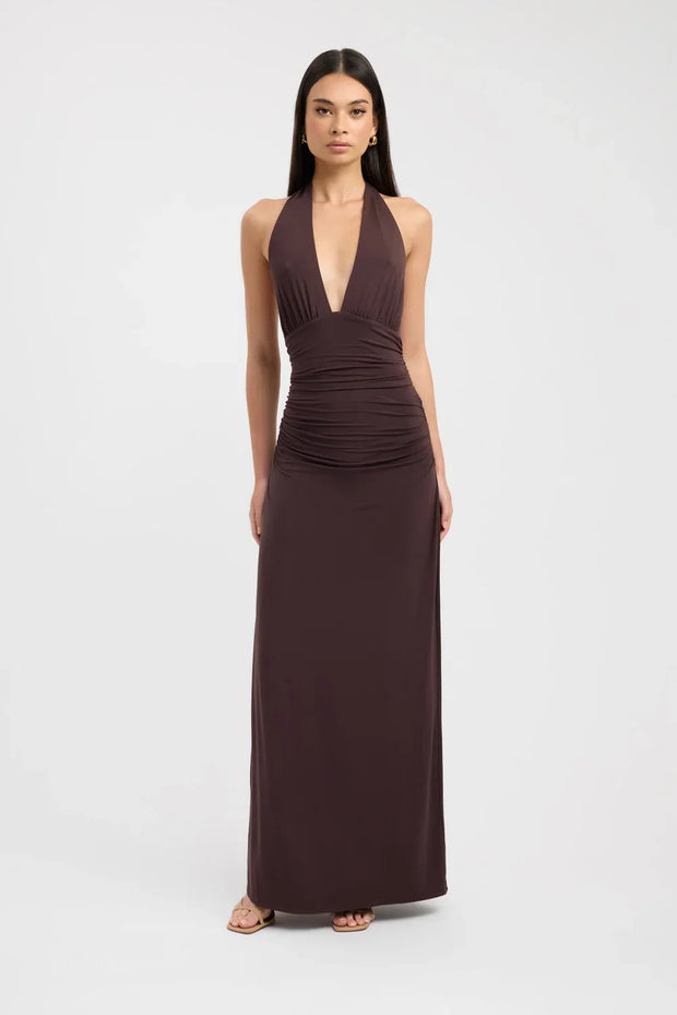 Sexy Halter Simple Solid Color Dress
