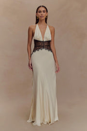 Sexy Halter Slim Deep V Lace Hollow Dress