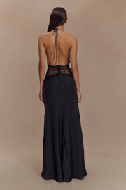 Sexy Halter Slim Deep V Lace Hollow Dress
