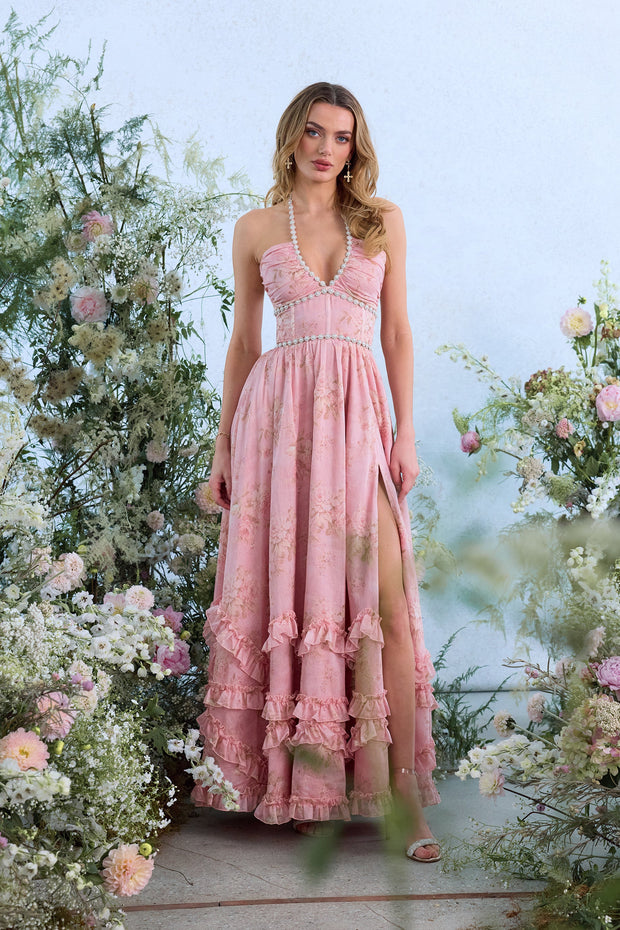 The Scarlette Dress in Light Pink Tapestry Rose
