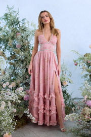 The Scarlette Dress in Light Pink Tapestry Rose