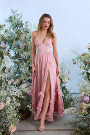The Scarlette Dress in Light Pink Tapestry Rose