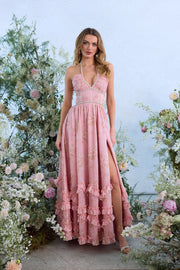 The Scarlette Dress in Light Pink Tapestry Rose