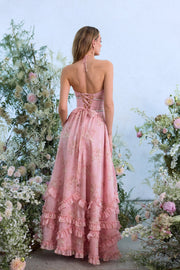 The Scarlette Dress in Light Pink Tapestry Rose