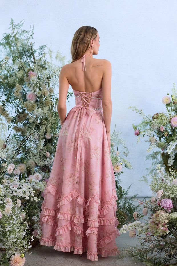 The Scarlette Dress in Light Pink Tapestry Rose