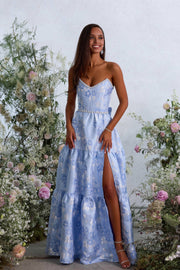 The Vivian Dress in Chambray Blue Baroque