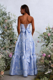 The Vivian Dress in Chambray Blue Baroque