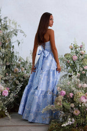 The Vivian Dress in Chambray Blue Baroque