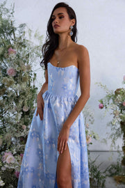 The Charlotte Dress in Chambray Blue Baroque