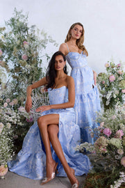 The Charlotte Dress in Chambray Blue Baroque