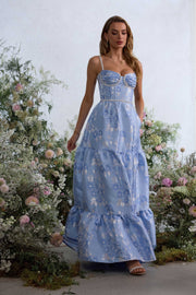 The Lucetta Dress in Chambray Blue Baroque