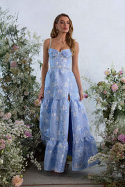 The Lucetta Dress in Chambray Blue Baroque
