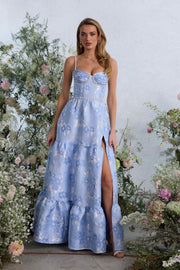 The Lucetta Dress in Chambray Blue Baroque
