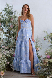 The Lucetta Dress in Chambray Blue Baroque