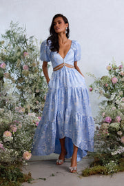 The Emma Dress in Chambray Blue Baroque