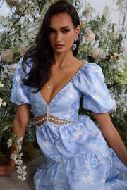 The Emma Dress in Chambray Blue Baroque