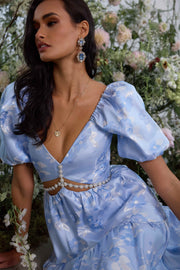The Emma Dress in Chambray Blue Baroque