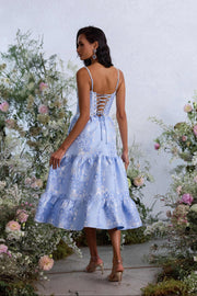 The Lorenza Dress in Chambray Blue Baroque