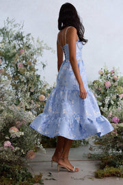 The Lorenza Dress in Chambray Blue Baroque