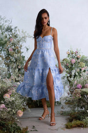The Lorenza Dress in Chambray Blue Baroque