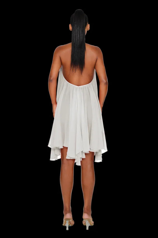 Sexy Sleeveless Halter Loose Chiffon Dress