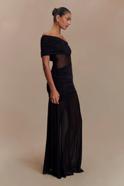 Sexy Sleeveless Cold-Shoulder See-through Solid Color Dress