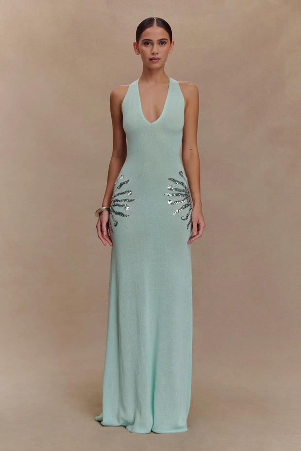 Sexy Sleeveless Halter Slim-Fit Sequined Dress