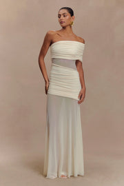 Sexy Sleeveless Cold-Shoulder See-through Solid Color Dress