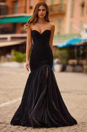 Fashion Elegant Solid Color Sleeveless Tube Top Stitching Evening Dress