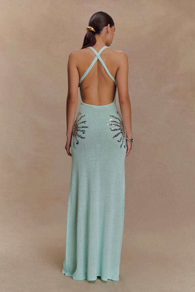 Sexy Sleeveless Halter Slim-Fit Sequined Dress