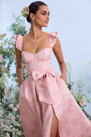 The Vera Dress in Light Pink Windsor Brocade