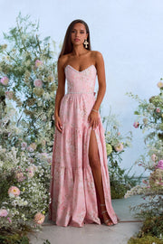 The Vivian Dress in Light Pink Tapestry Rose