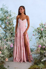 The Vivian Dress in Light Pink Tapestry Rose