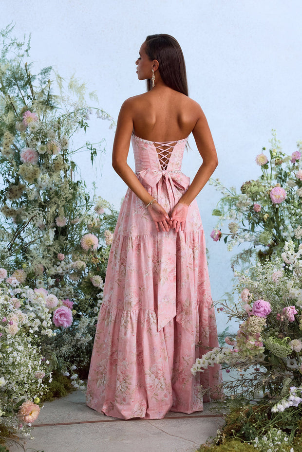 The Vivian Dress in Light Pink Tapestry Rose