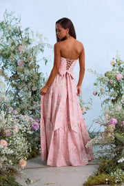 The Vivian Dress in Light Pink Tapestry Rose