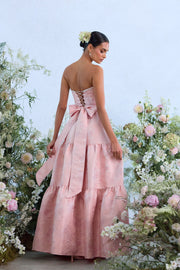 The Vivian Dress in Light Pink Windsor Brocade