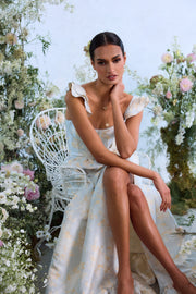 The Veronica Dress in Sky Windsor Brocade