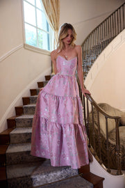 The Vivian Dress in Orchid Baroque Floral