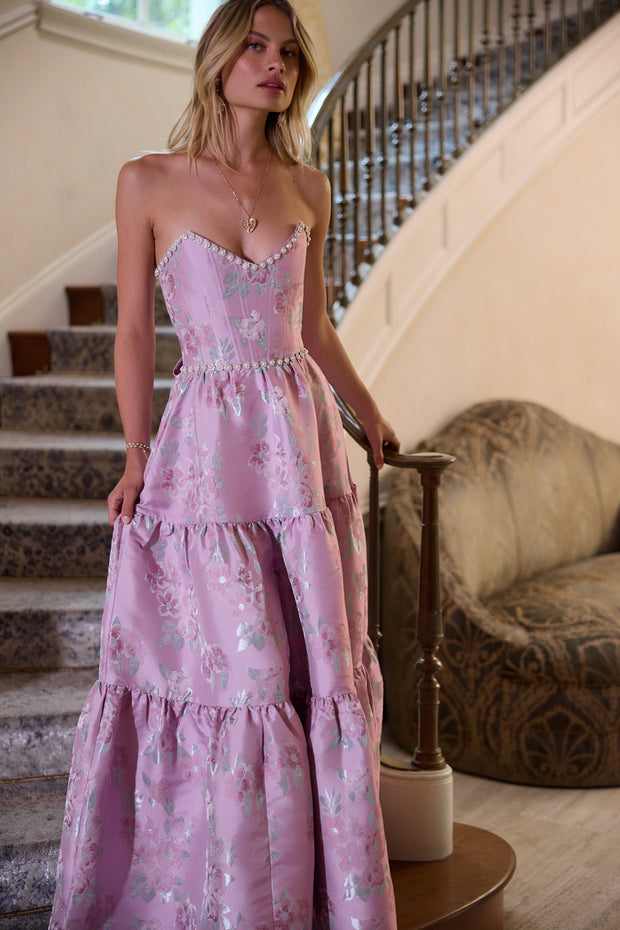The Vivian Dress in Orchid Baroque Floral