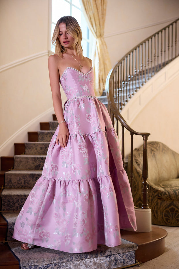 The Vivian Dress in Orchid Baroque Floral
