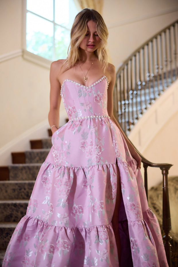 The Vivian Dress in Orchid Baroque Floral