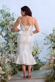 The Willa Dress in Sky Windsor Brocade