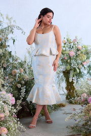 The Willa Dress in Sky Windsor Brocade