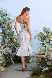 The Willa Dress in Sky Windsor Brocade