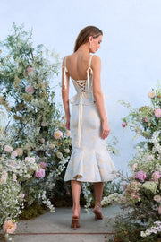 The Willa Dress in Sky Windsor Brocade
